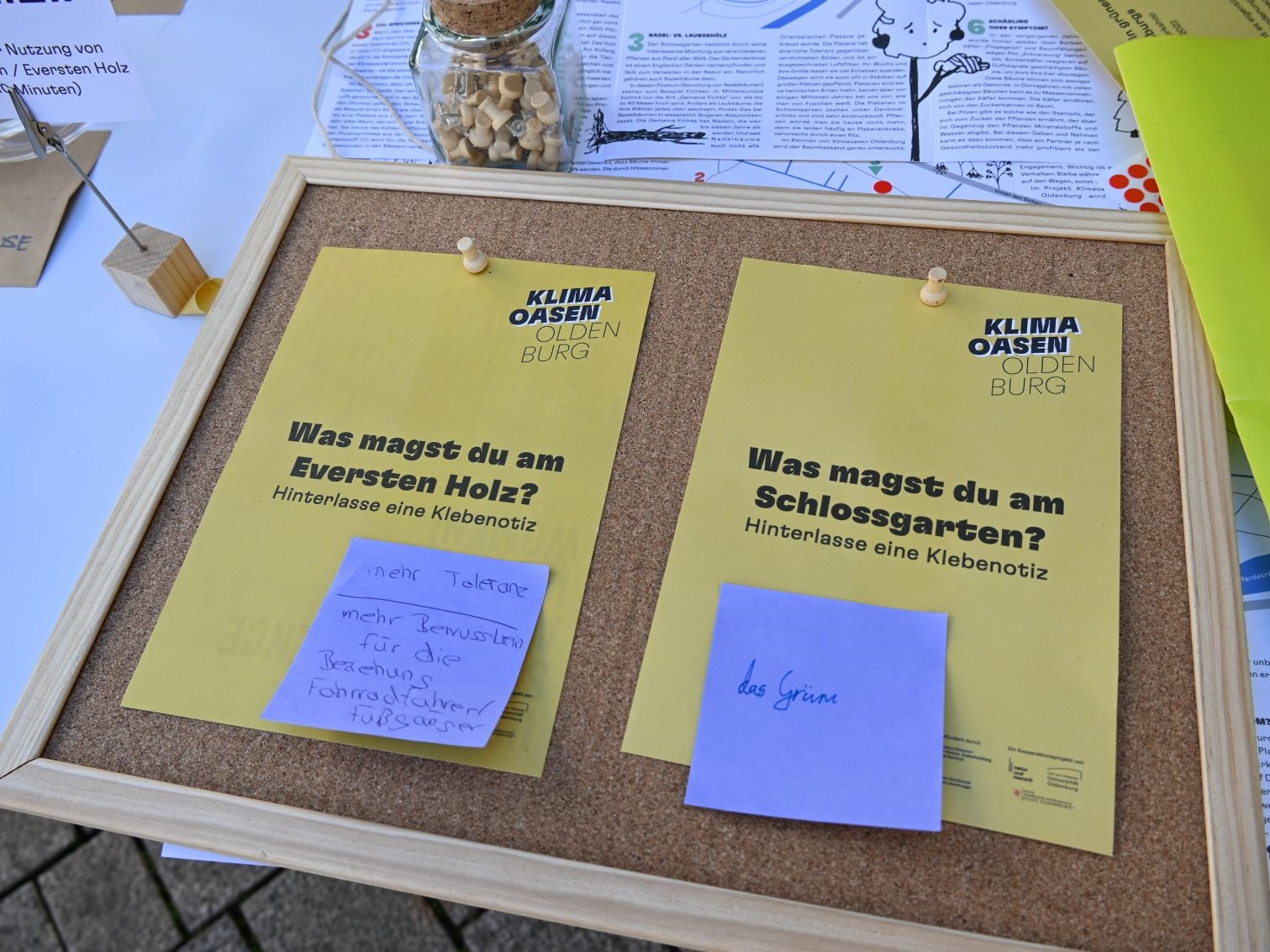 Klebezettel-Sammlung - Was magst du am Eversten Holz bzw. Schlossgarten?