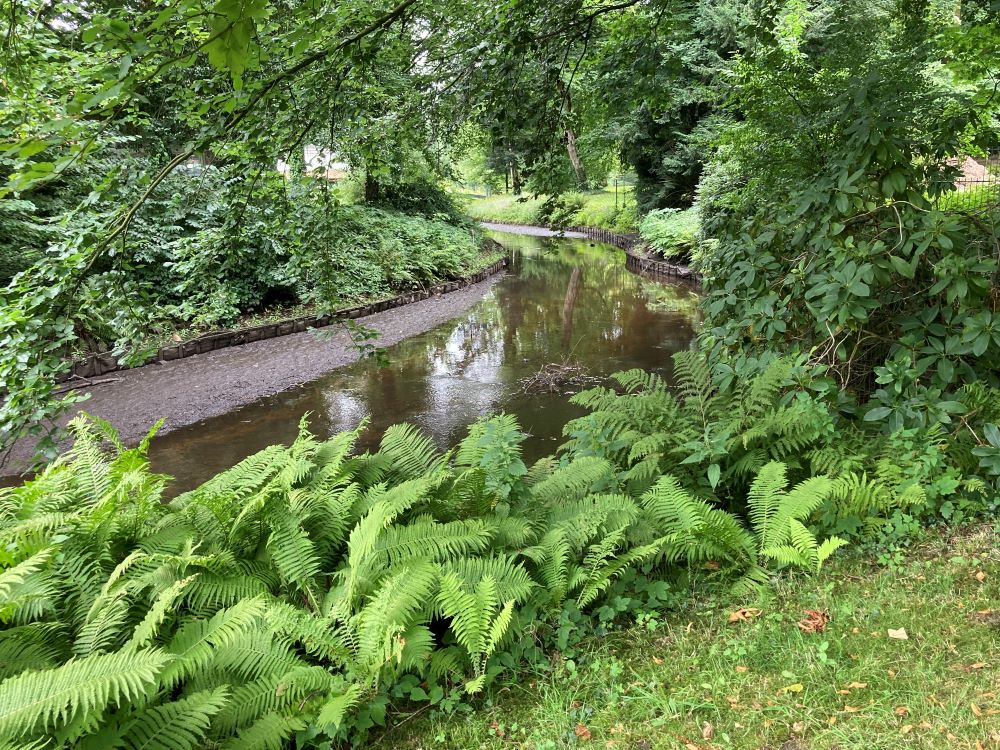Abschnitt der Hausbäke zwischen den beiden Brücke